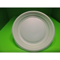 Тарелка пластиковая одноразовая ПС Д=167 100 шт/уп  белая Диапазон 1600 шт/кор